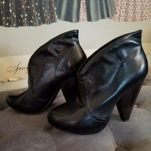 Charlotte Russe black heeled ankle booties